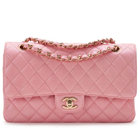 chanel iridescent pink bag|chanel gold flap bag.